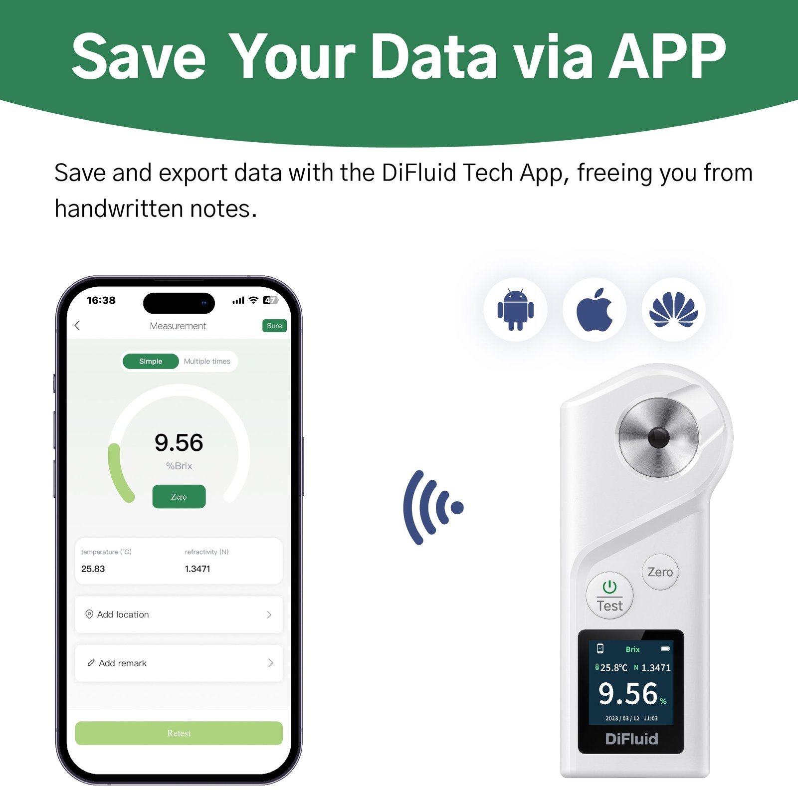 New Portable Handheld Metal Refractometer Honey Bee Tester 58-90% Brix / 38-43 Be '(Baume) / 12-27% Water Tri-scale Measurement